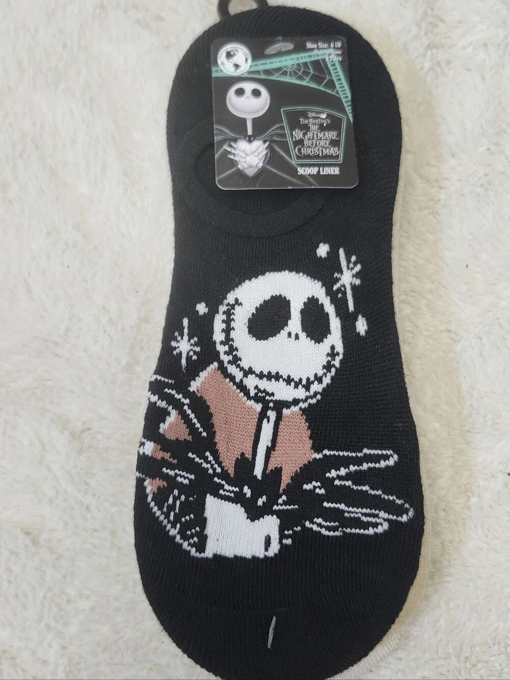 • New The Nightmare Before Christmas Scoop Liner Socks 3 Pair Shoe Size 4-10